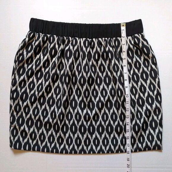 Anthropologie Pins and Needles Mini‎ Skirt Size Large Black White Ikat Boho NEW - Picture 7 of 8